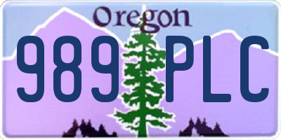 OR license plate 989PLC