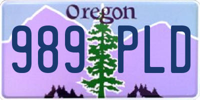 OR license plate 989PLD