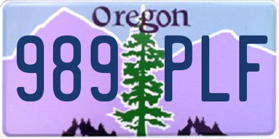OR license plate 989PLF