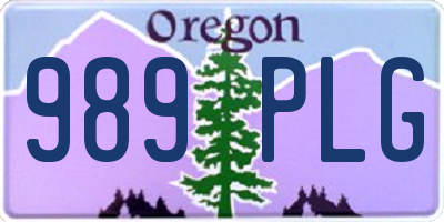 OR license plate 989PLG