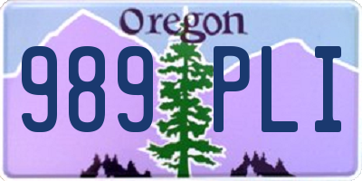 OR license plate 989PLI