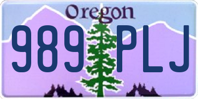 OR license plate 989PLJ