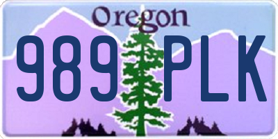 OR license plate 989PLK