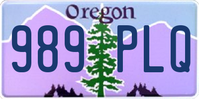 OR license plate 989PLQ
