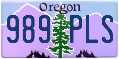 OR license plate 989PLS