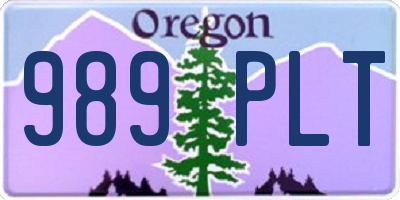 OR license plate 989PLT