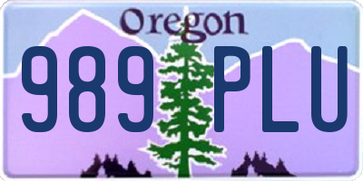 OR license plate 989PLU