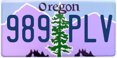OR license plate 989PLV