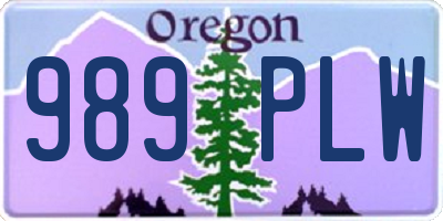 OR license plate 989PLW