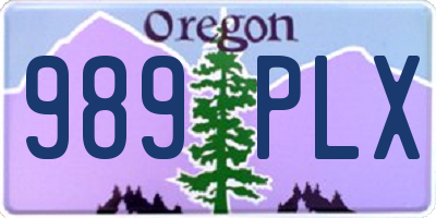 OR license plate 989PLX