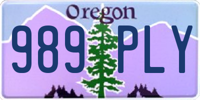 OR license plate 989PLY