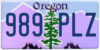 OR license plate 989PLZ