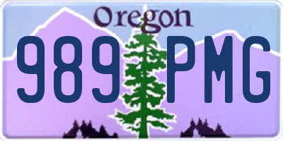 OR license plate 989PMG