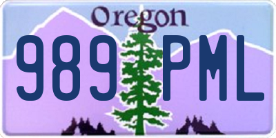OR license plate 989PML