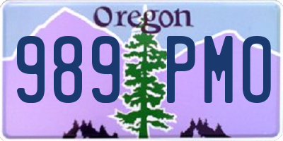 OR license plate 989PMO