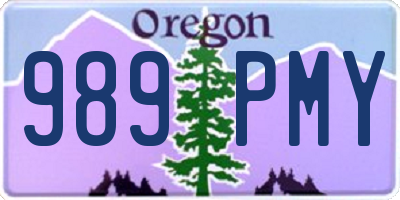 OR license plate 989PMY