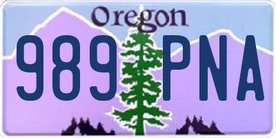 OR license plate 989PNA