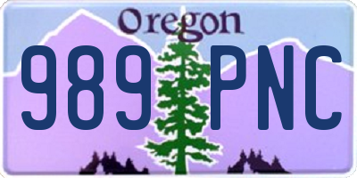 OR license plate 989PNC