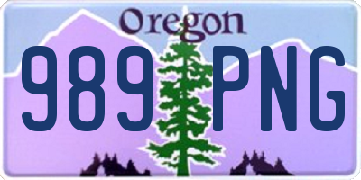 OR license plate 989PNG