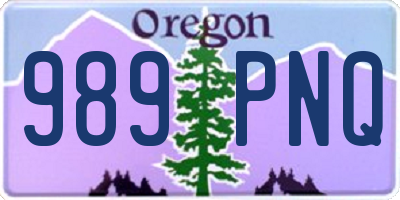 OR license plate 989PNQ