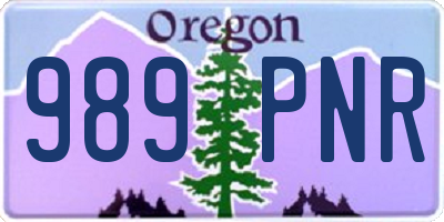 OR license plate 989PNR
