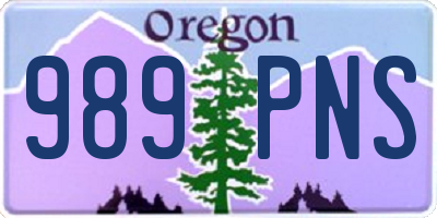 OR license plate 989PNS