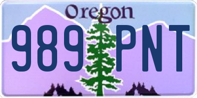 OR license plate 989PNT