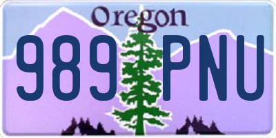 OR license plate 989PNU