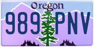 OR license plate 989PNV