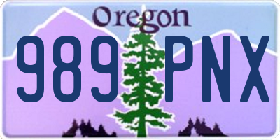 OR license plate 989PNX