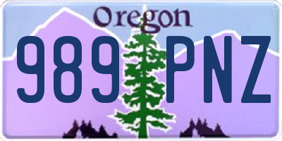 OR license plate 989PNZ