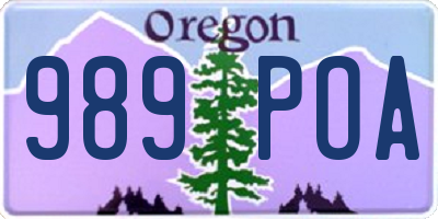 OR license plate 989POA