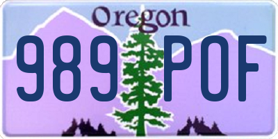 OR license plate 989POF