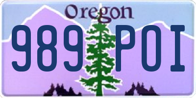 OR license plate 989POI