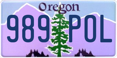OR license plate 989POL