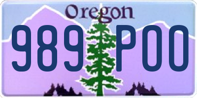OR license plate 989POO