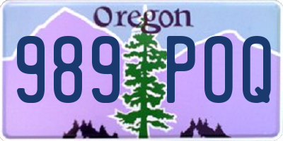 OR license plate 989POQ