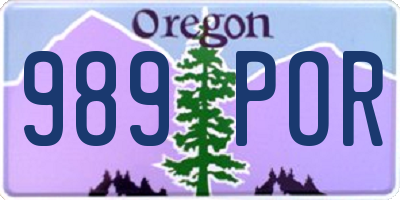 OR license plate 989POR