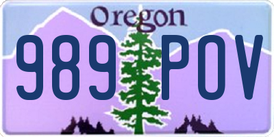 OR license plate 989POV