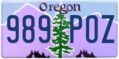 OR license plate 989POZ