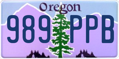 OR license plate 989PPB
