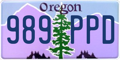 OR license plate 989PPD