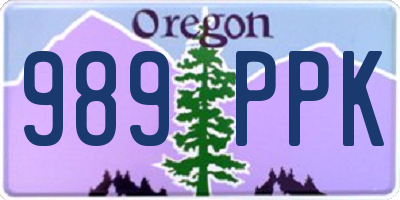 OR license plate 989PPK