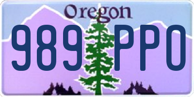OR license plate 989PPO