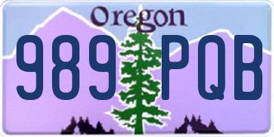 OR license plate 989PQB
