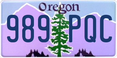 OR license plate 989PQC