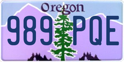 OR license plate 989PQE