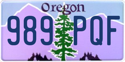 OR license plate 989PQF