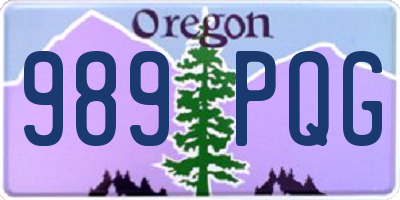 OR license plate 989PQG