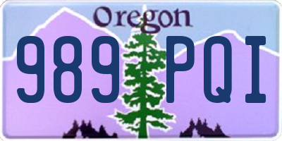 OR license plate 989PQI
